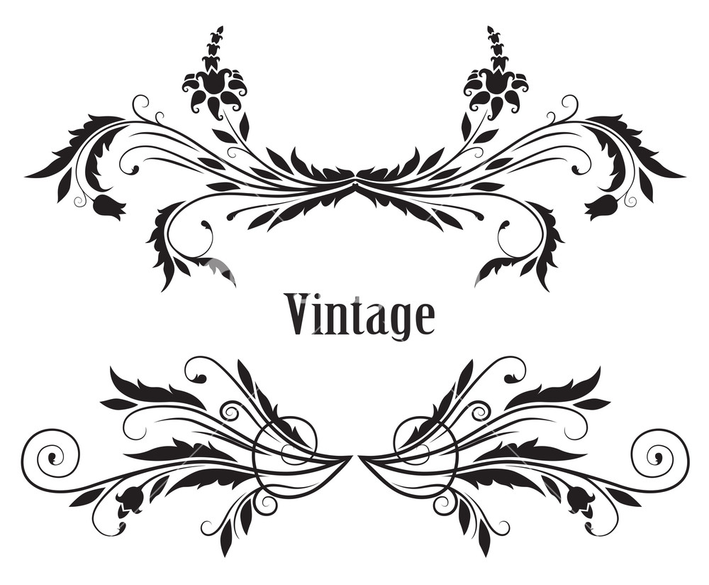 1000x824 Vector Illustration Of A Vintage Floral Frame Royalty Free Stock