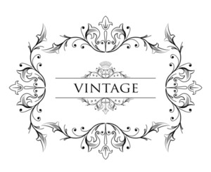 300x245 Vintage Floral Frame Vector Illustration Royalty Free Stock Image