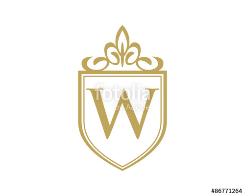 500x400 Simple Floral Letter Shield Logo W Stock Image And Royalty Free