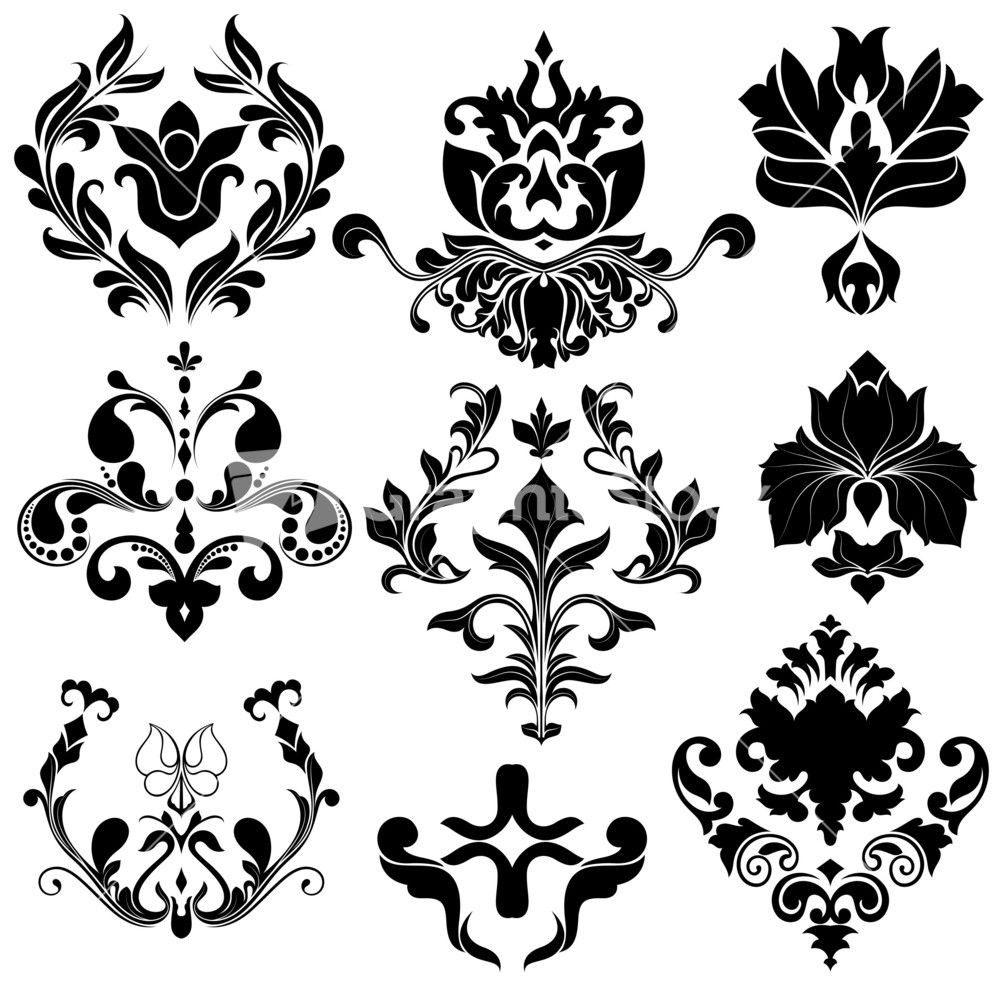998x1000 Download Vintage Damask Vector Elements Stock Image And Other