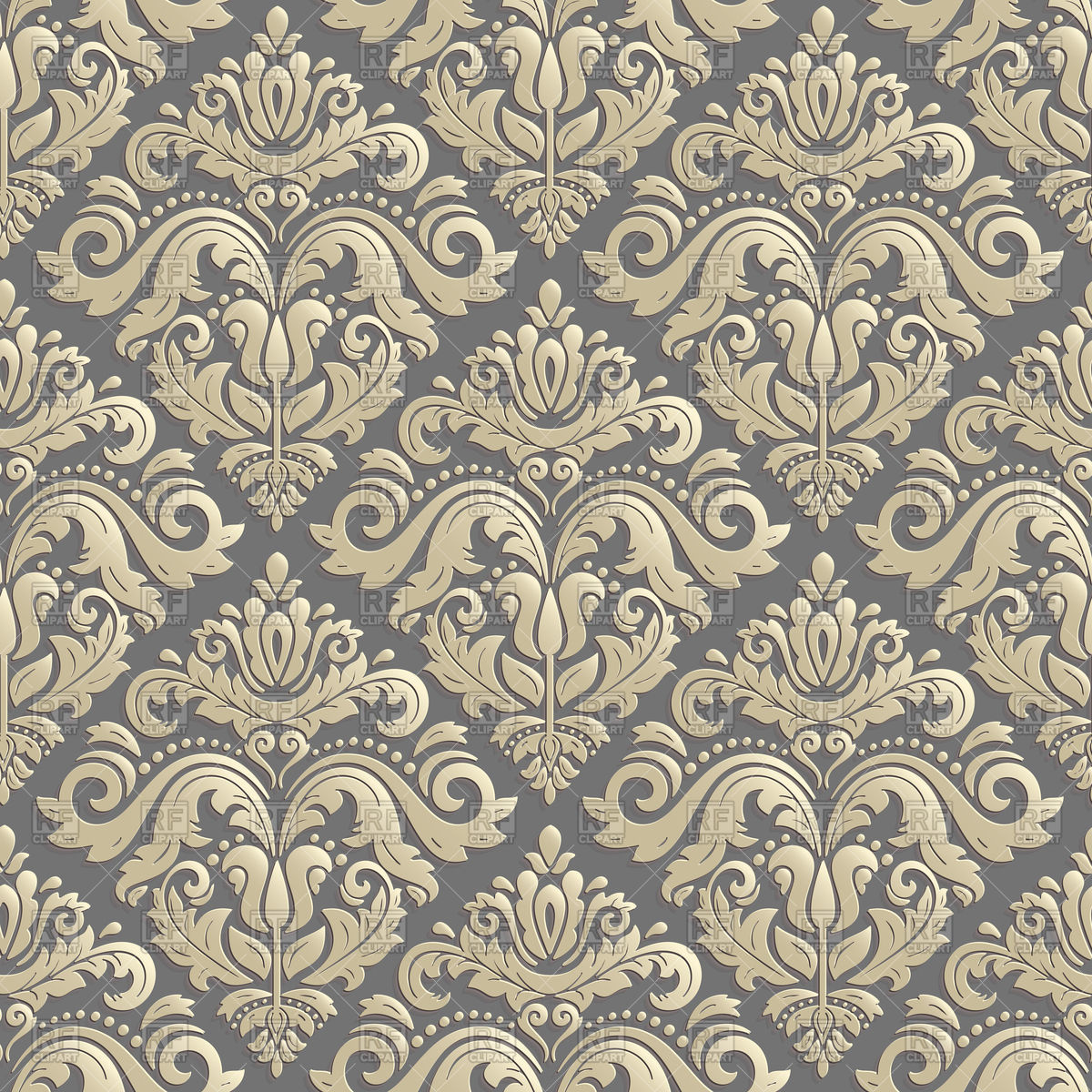 1200x1200 Floral Damask Seamless Pattern Vector Image Of Backgrounds