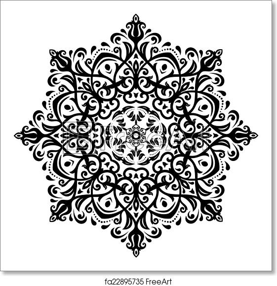 561x581 Free Art Print Of Damask Vector Pattern Orient Background Damask
