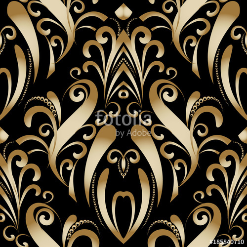 500x500 Gold Vintage Luxury Floral Seamless Pattern Damask Vector