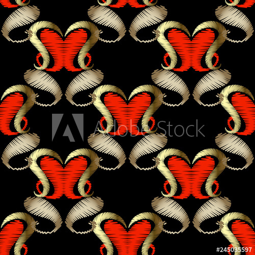 500x500 Grunge Floral Damask Vector Seamless Pattern Embroidery Ethnic