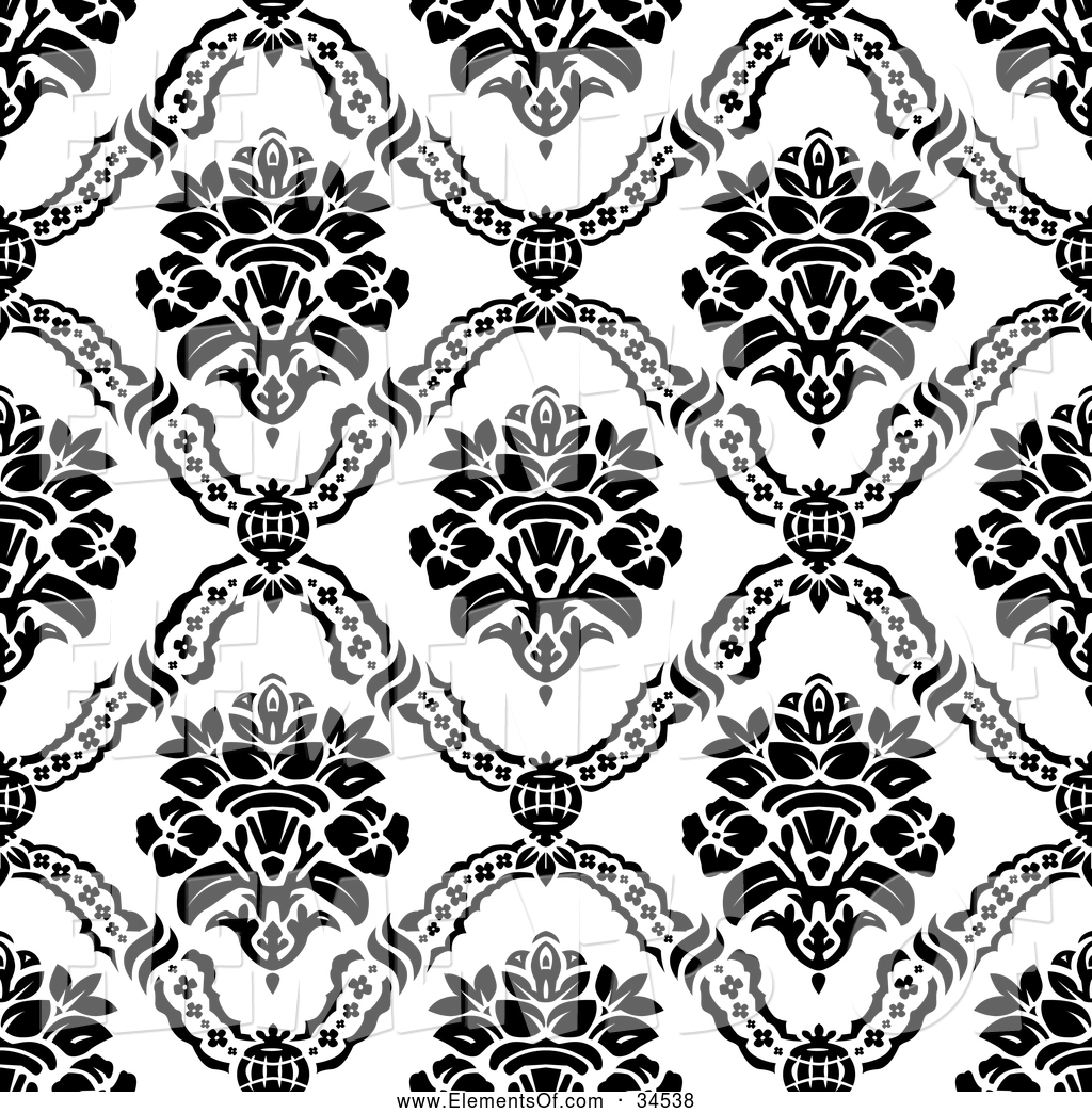 1024x1044 Vector Illustration Of A Seamless Backgorund Of Black Floral