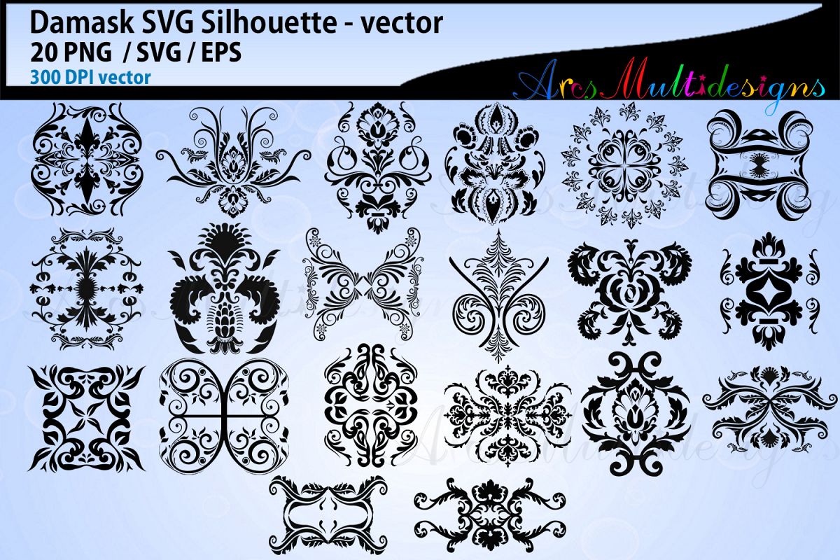 1200x800 Damask Cut Silhouette Damask Vector Damask Floral