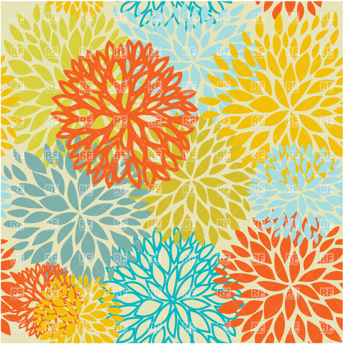 Motley Seamless Floral Pattern Vector Image Of Backgrounds 1200x1200 Motley Seamless Floral Pattern Vector Image Of Backgrounds