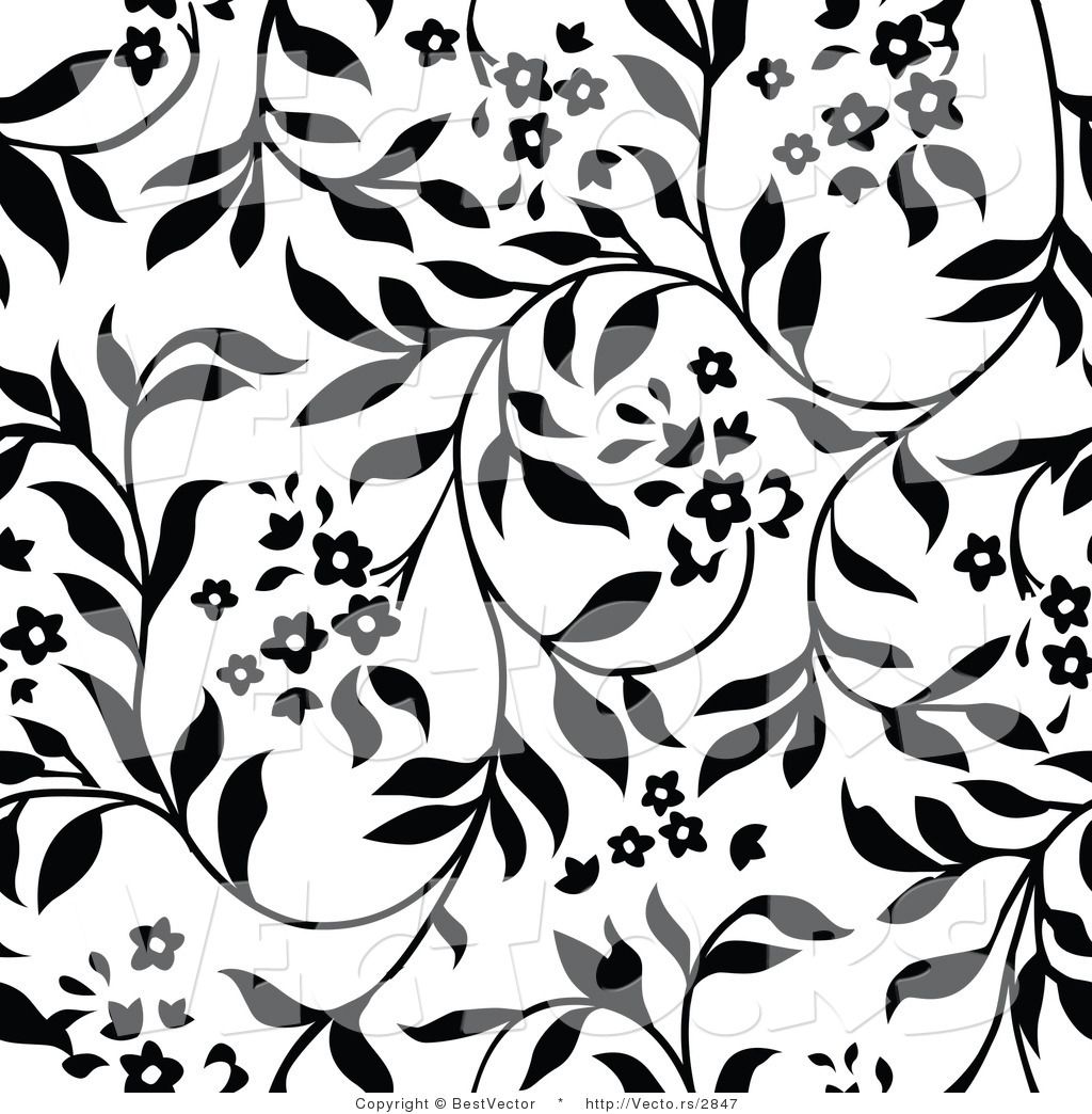 Vector Of White And Black Floral Vines Background Pattern Version 1024x1044 Vector Of White And Black Floral Vines Background Pattern Version