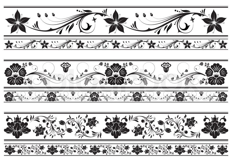 Collect Floral Border, Element For Stock Vector Colourbox 800x560 Collect Floral Border, Element For Stock Vector Colourbox