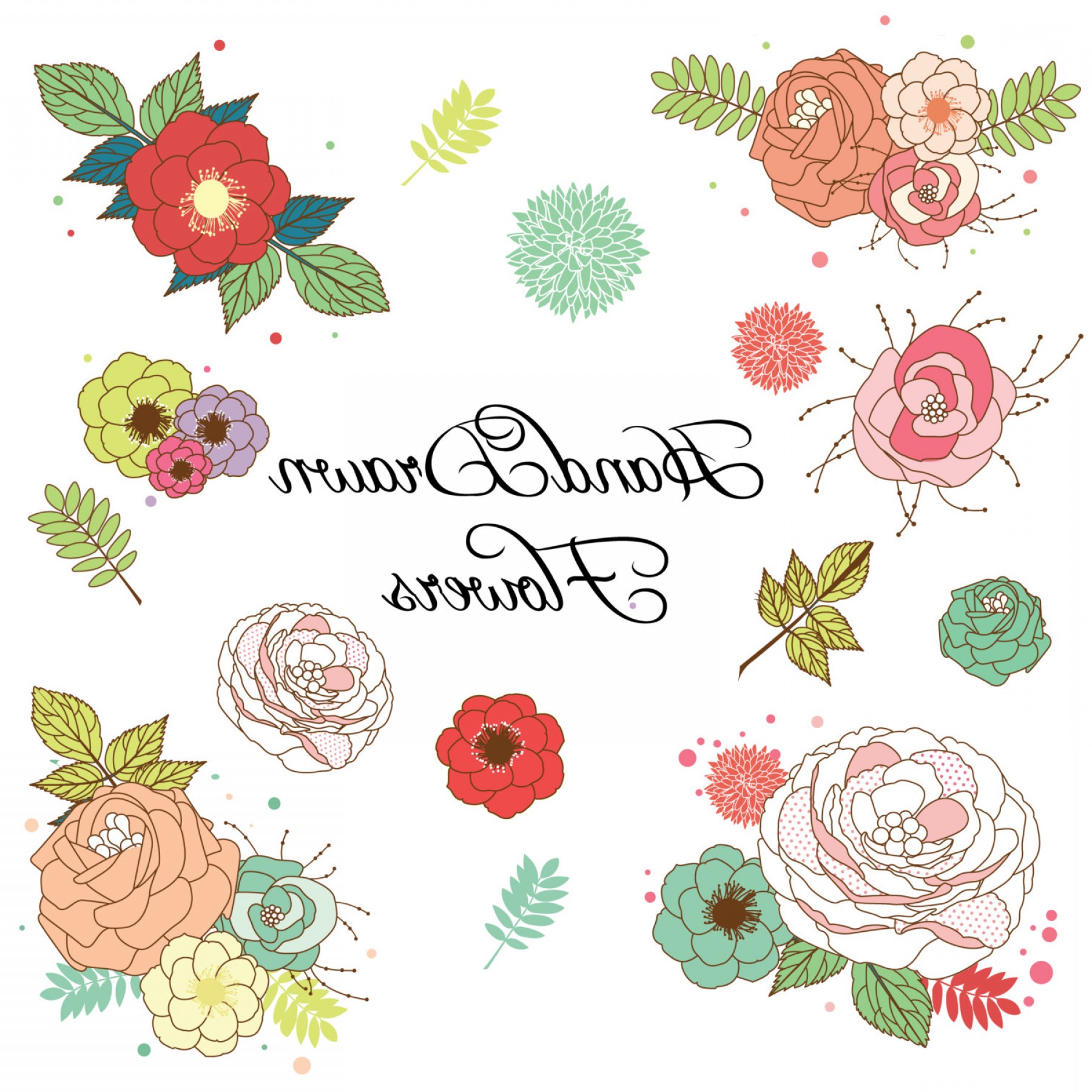 1800x1800 Modern Decoration Flower Vector Clipart Vectors Photos