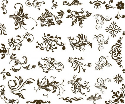 425x353 Set Of Vector Floral Design Vector Floral Free Vector Free Download