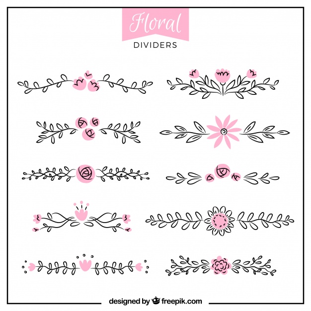 626x626 Floral Divider Collection Vector Free Download