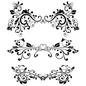 300x300 Flower Ornament Dividers Hand Drawn Vines Decoration Floral