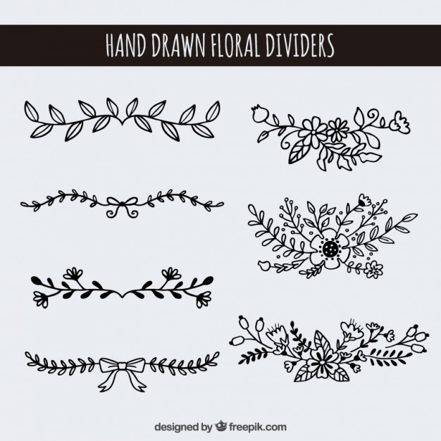 626x626 Hand Drawn Floral Dividers Vector Free Download