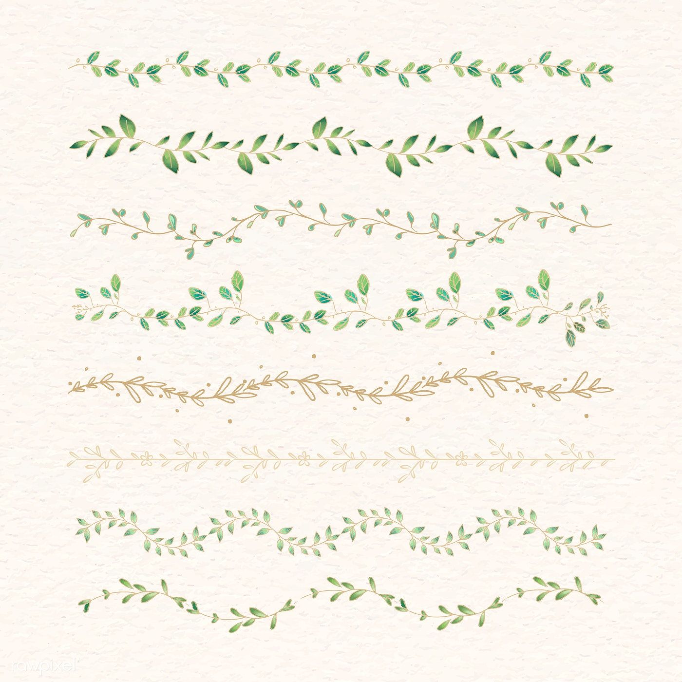 1400x1400 Download Premium Vector Of Doodle Floral Divider Vector Collection