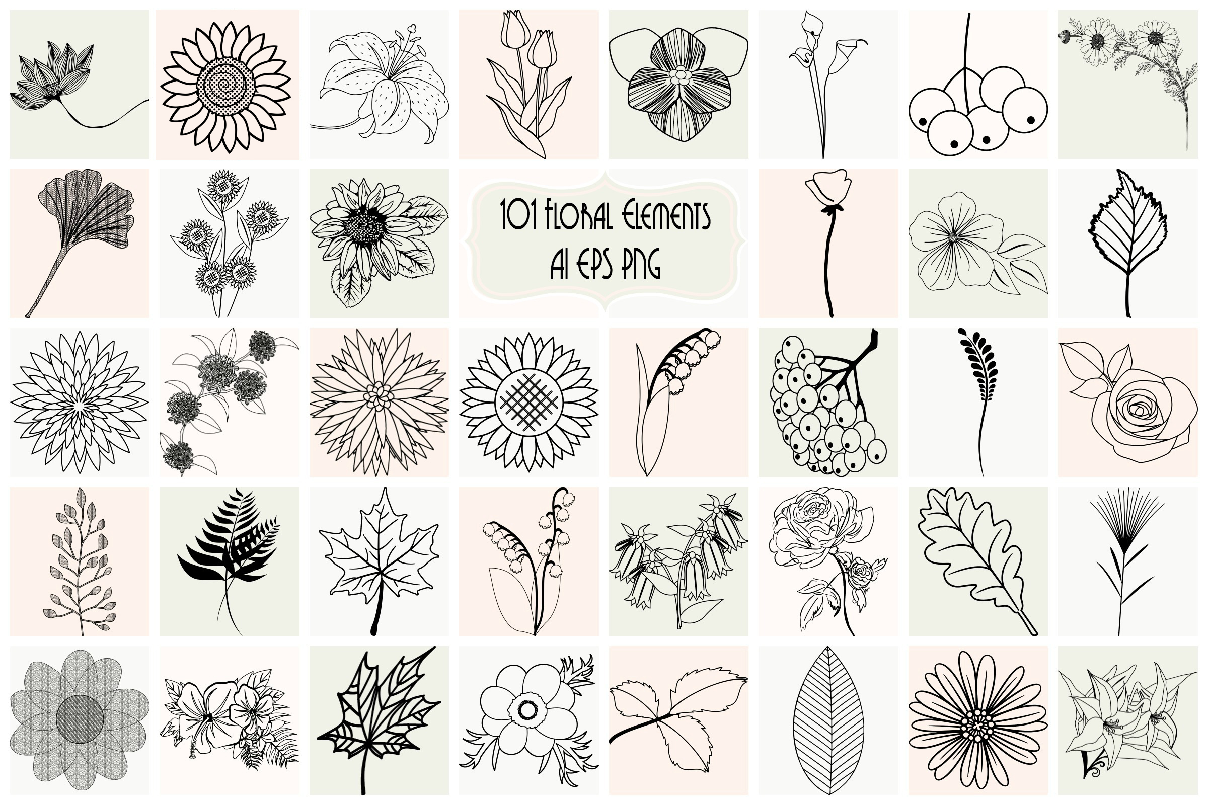 Floral Elements Vector