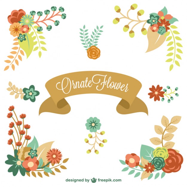 626x626 Floral Elements Vector Free Download
