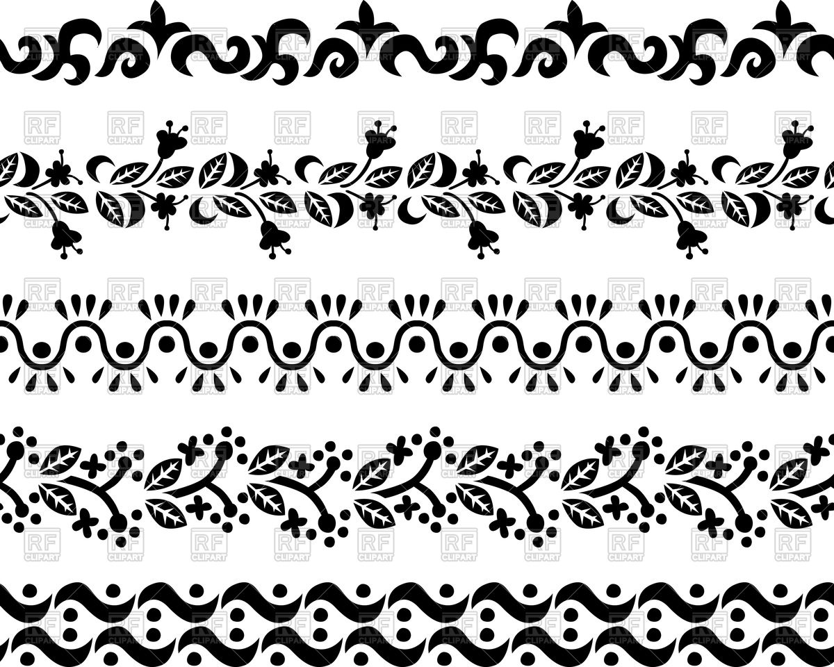 1200x960 Set Of Decorative Borders With Floral Elements Vector Image
