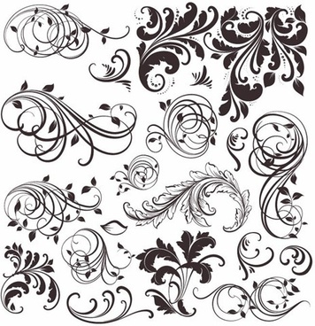 356x368 Vintage Floral Elements Vector Free Vector Download