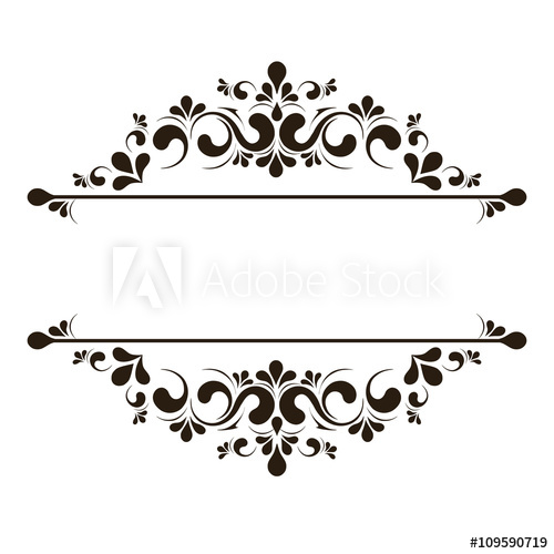 500x500 Elegant Frame Banner, Floral Elements Vector Illustration