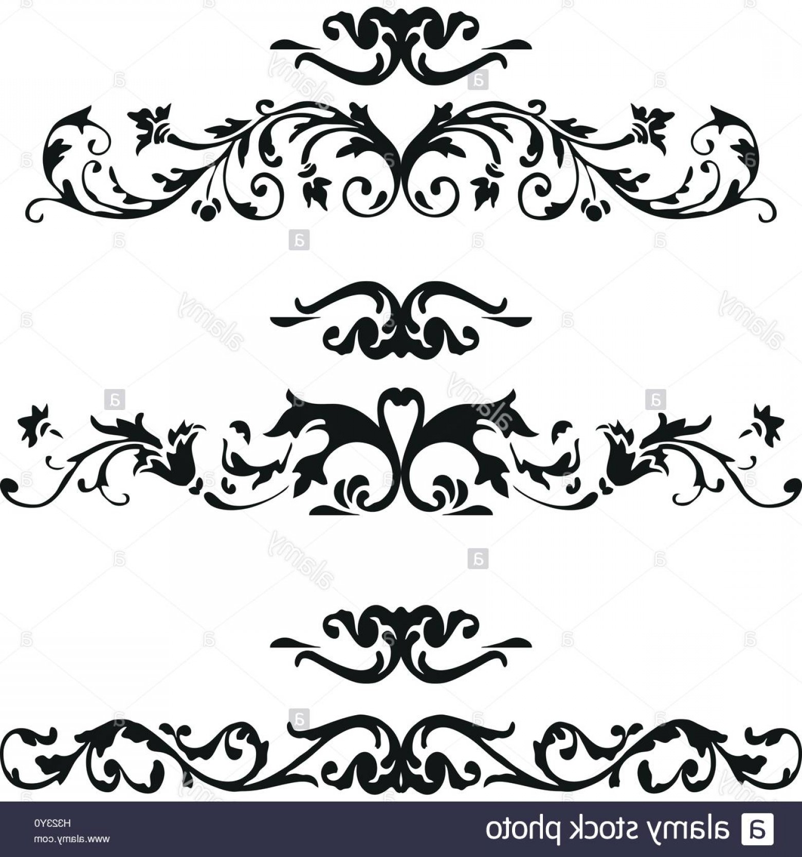 1560x1668 Stock Photo Vector Set Of Vintage Ornaments Flourishes With Floral