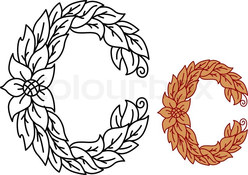 Floral And Foliate Alphabet Letter C Stock Vector Colourbox 800x564 Floral And Foliate Alphabet Letter C Stock Vector Colourbox