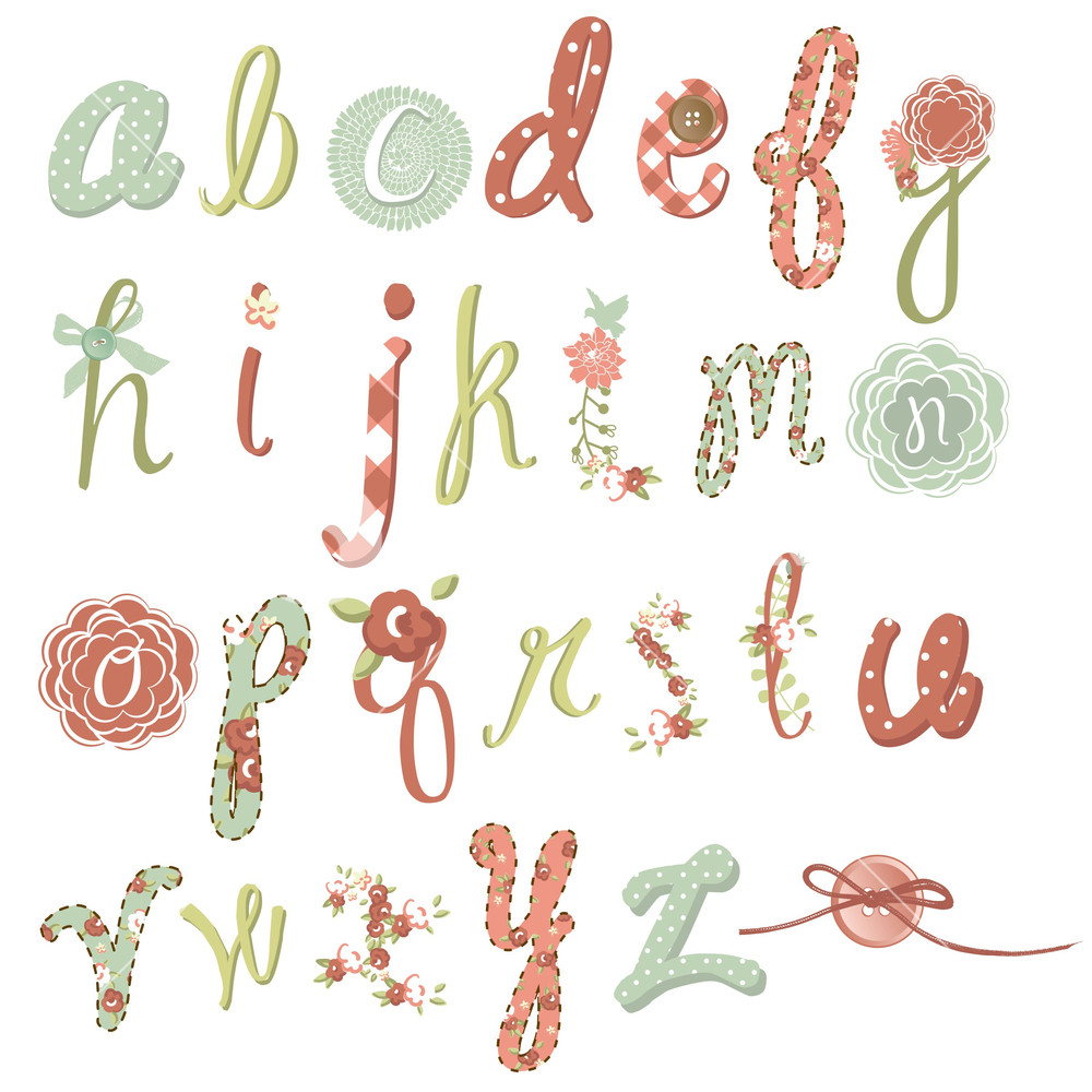 Unique Vector Flower Font Amazing Hand Drawn Alphabet Royalty 1000x1000 Unique Vector Flower Font Amazing Hand Drawn Alphabet Royalty
