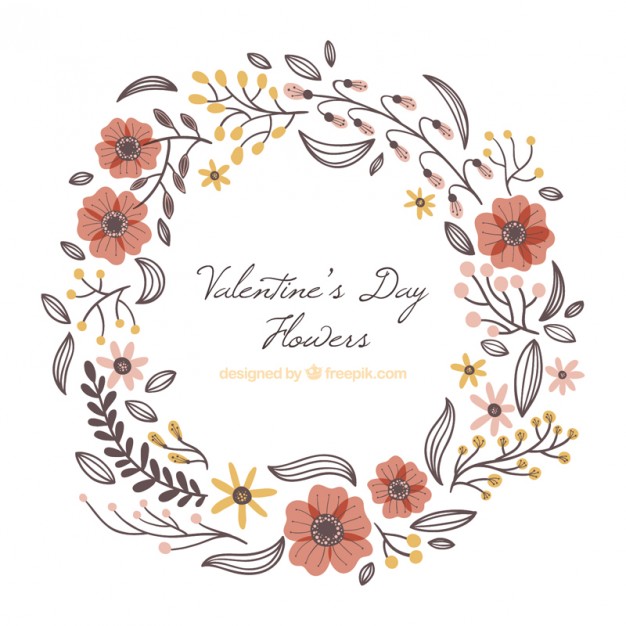 626x626 Hand Drawn Valentines Day Floral Frame Vector Free Download