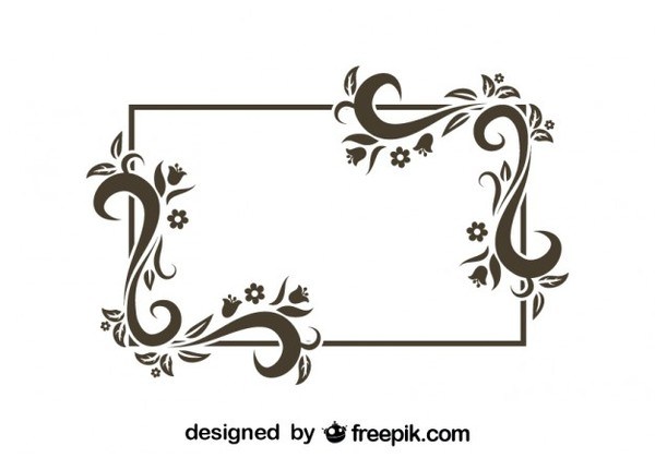 600x420 Retro Style Floral Frame Vector Graphics Free Vectors