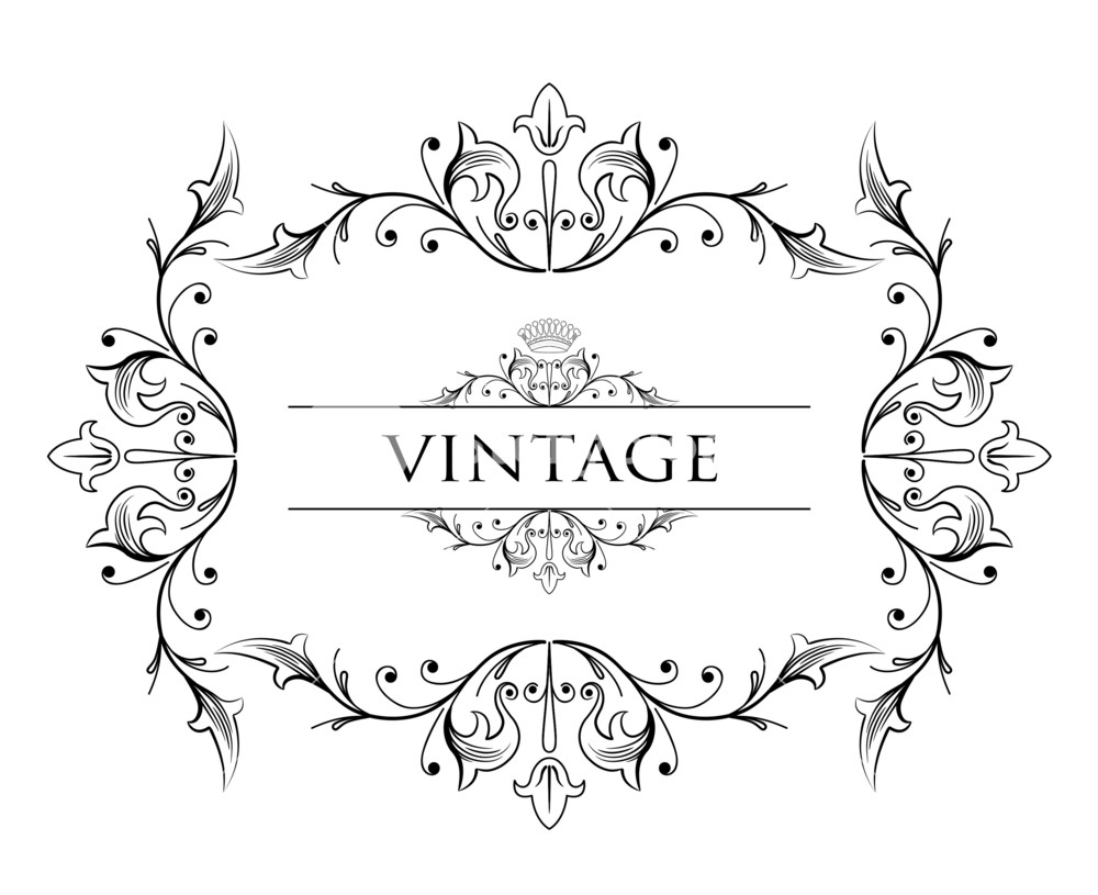 1000x815 Vintage Floral Frame Vector Illustration Royalty Free Stock Image