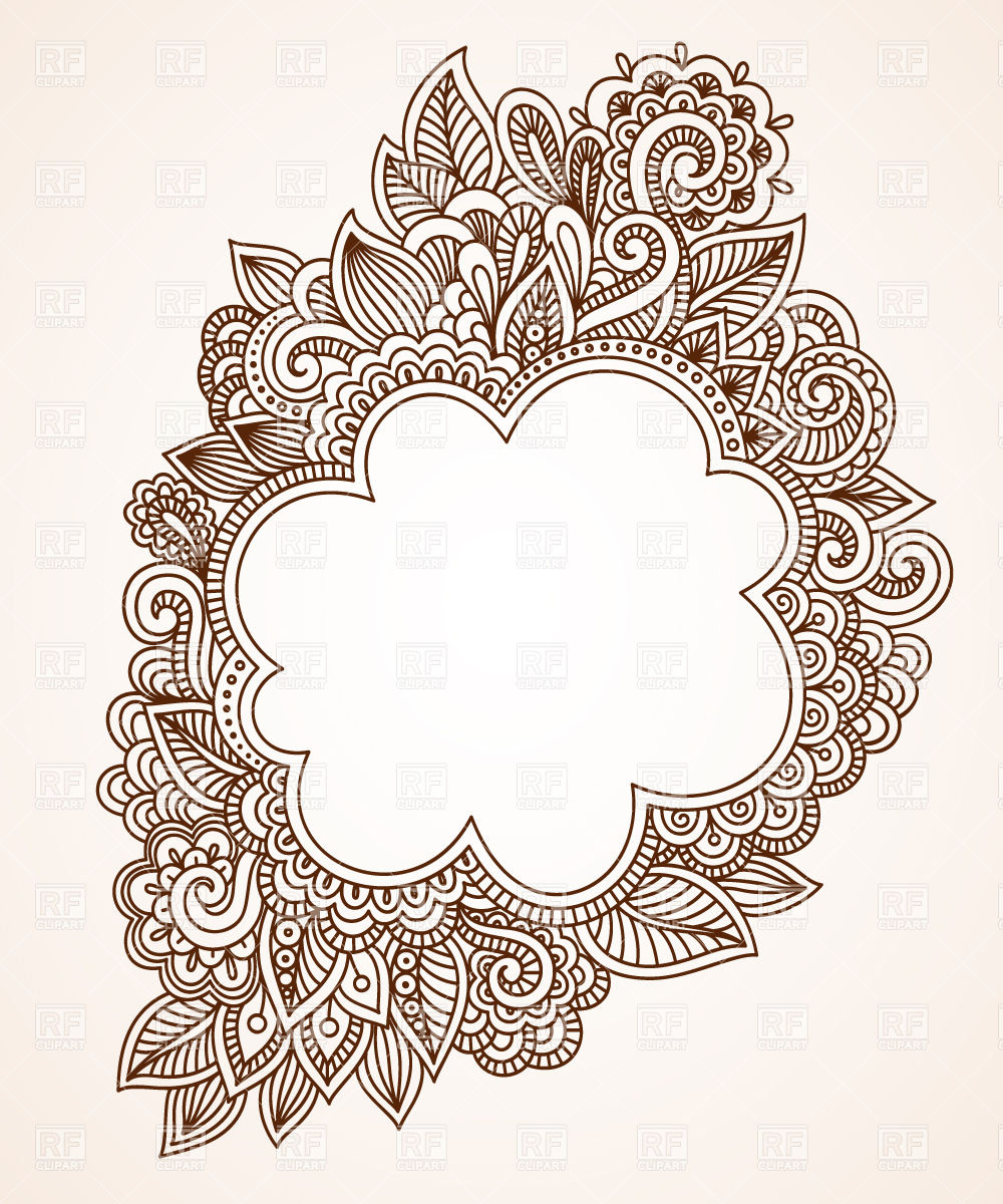 1000x1200 Brown Ethnic Floral Frame Vector Image Of Borders And Frames