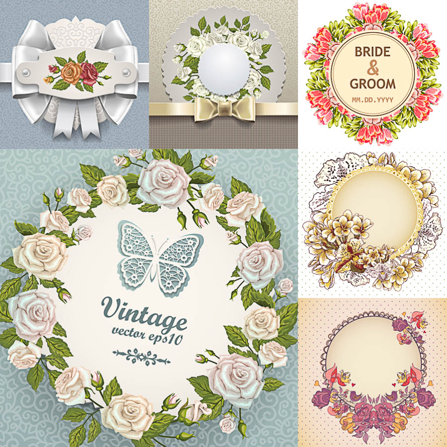 900x900 Floral Frames Vector Graphics Art, Free Download Design