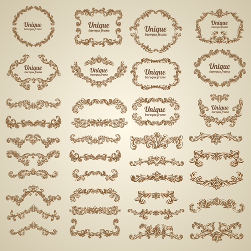 500x500 Vintage Floral Decorative Borders And Frames Vector For Free