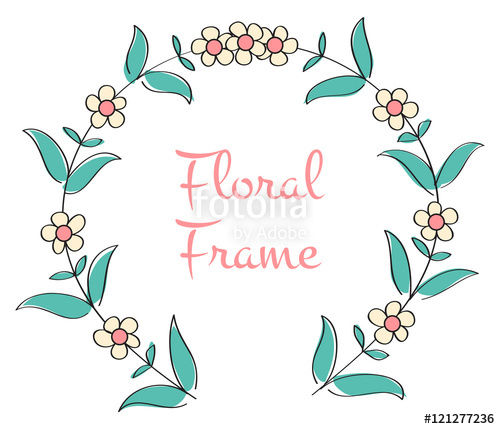 500x429 Romantic Floral Frame, Circle Frame Vector, Isolated Illustration