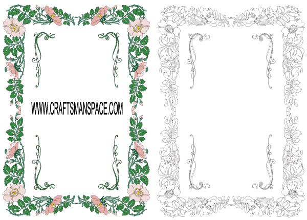 600x430 Floral Frame Vector Free