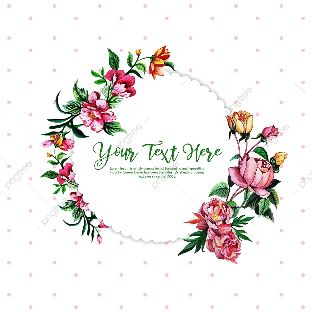 Watercolor Floral Frame With Dotted Background, Flowers, Pattern 1200x1200 Watercolor Floral Frame With Dotted Background, Flowers, Pattern