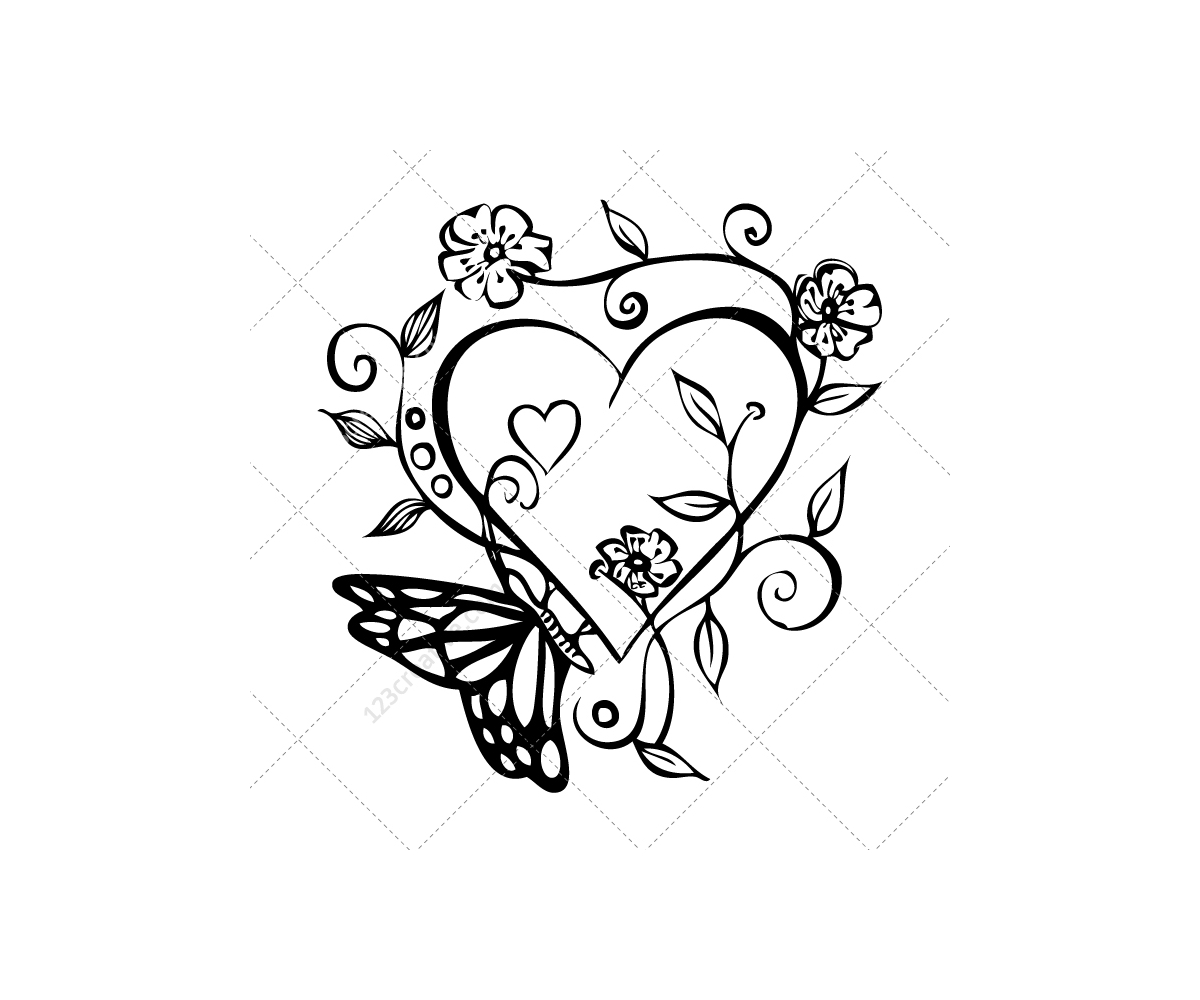 Floral Heart Vector Pack 1200x1000 Floral Heart Vector Pack