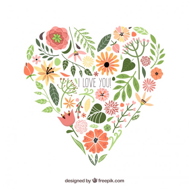 Floral Heart Vector Free Download 626x626 Floral Heart Vector Free Download