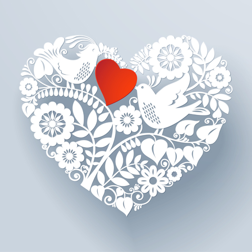 Romantic Birds With Floral Hearts Vector Free Download 500x500 Romantic Birds With Floral Hearts Vector Free Download
