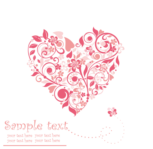 Set Of Floral Heart Elements Vector Free Download 500x489 Set Of Floral Heart Elements Vector Free Download