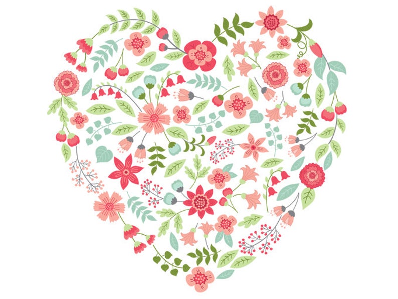 Floral Heart Clipart Vector Floral Heart Clipart Flower Etsy 794x597 Floral Heart Clipart Vector Floral Heart Clipart Flower Etsy