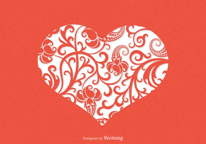 Floral Heart Vector Card 700x490 Floral Heart Vector Card
