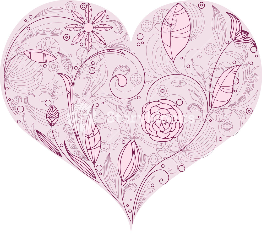 Floral Heart Vector Element Royalty Free Stock Image 1000x904 Floral Heart Vector Element Royalty Free Stock Image