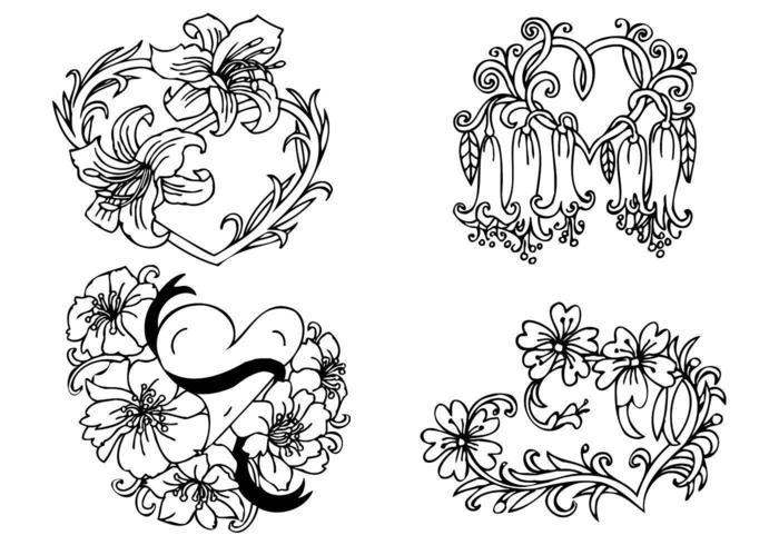 Floral Heart Vector Pack 700x490 Floral Heart Vector Pack