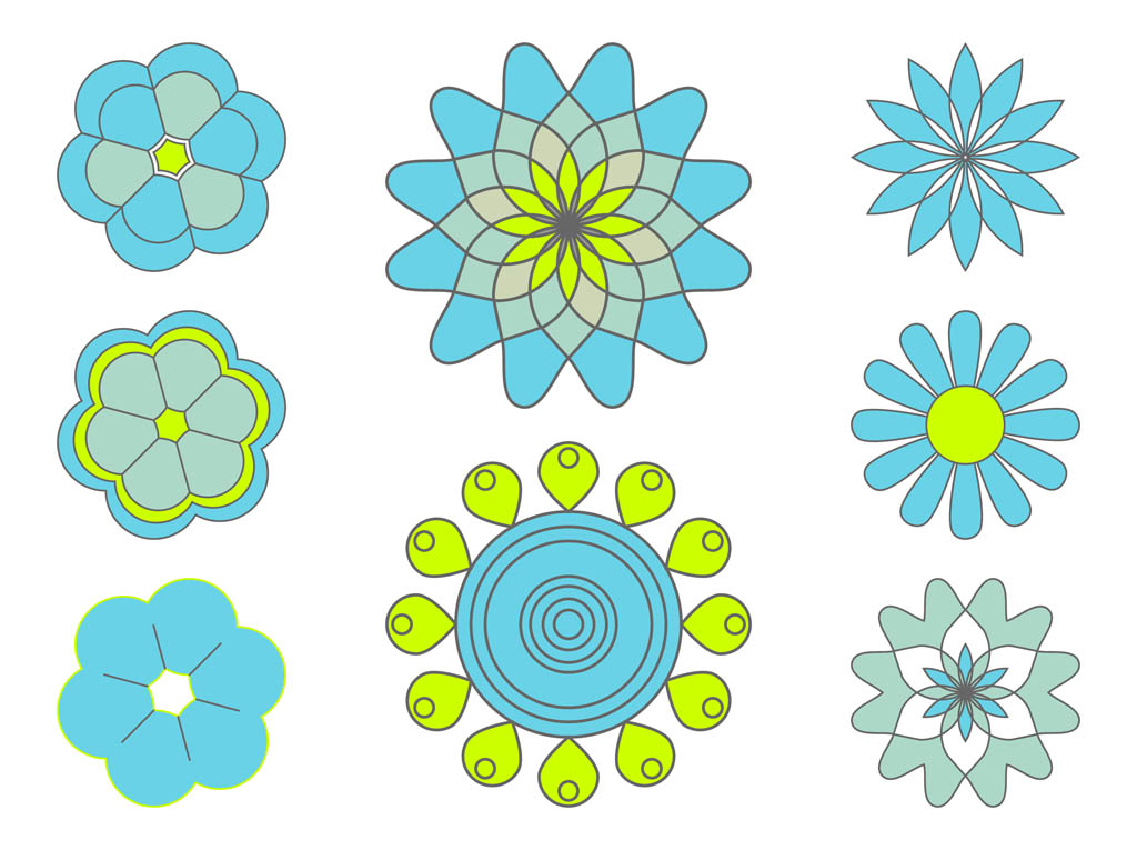 1024x765 Flower Icons Set Vector Art Graphics