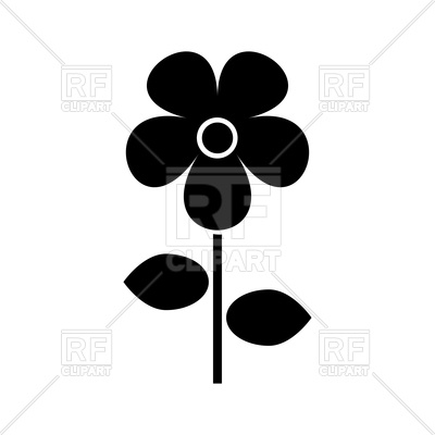 400x400 Flower Black Color Icon Vector Image Of Plants And Animals