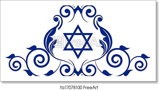 560x316 Free Art Print Of Floral Icon With Star Of David Vector Floral