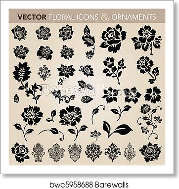 362x382 Vector Floral Ornament Set, Art Print Barewalls Posters Prints