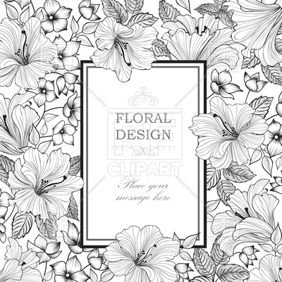 400x400 Floral Background Garden Flower Frame Vector Image
