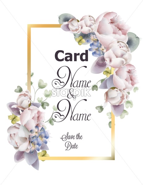 Peony Flowers Wedding Card Watercolor Vector Romantic Floral 463x600 Peony Flowers Wedding Card Watercolor Vector Romantic Floral